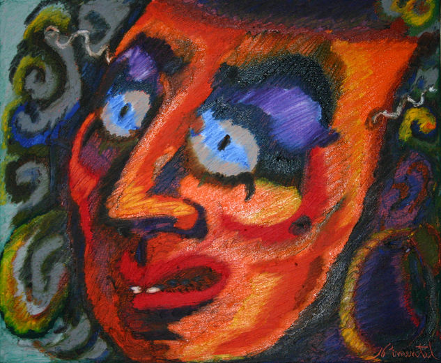 " MASCARA  HABANERA " Oil Canvas Figure Painting