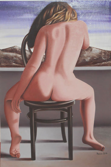 Mujer desnuda con paisaje de fondo Oil Canvas Nude Paintings