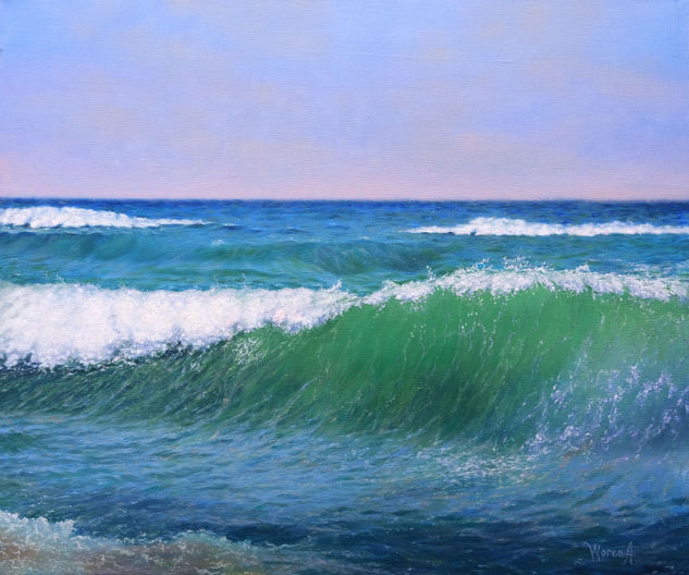 Anastasia Woron:"El Mar"-Óleo Original Firmado (65x54 cm.)2019 Óleo Lienzo Marina