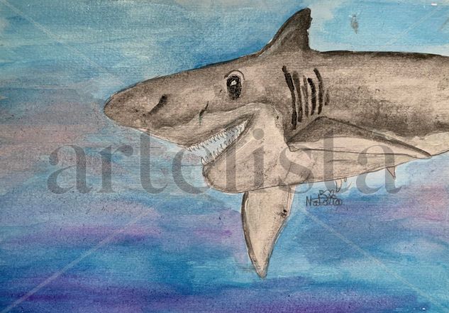 Stopfinning Watercolour Canvas Marine Painting