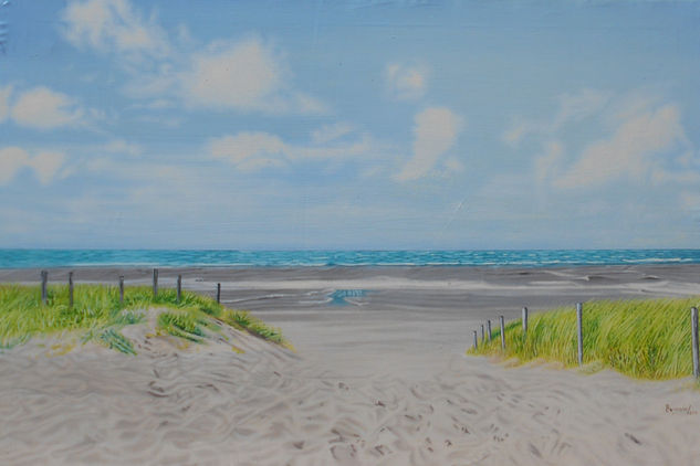 Playa con duna Oil Canvas Marine Painting