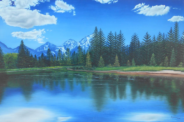 Paisaje con pinos Oil Canvas Landscaping