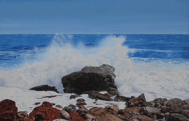 Paisaje de mar # 5 con rocas Oil Canvas Marine Painting