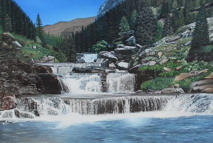 Paisaje con cascadas
