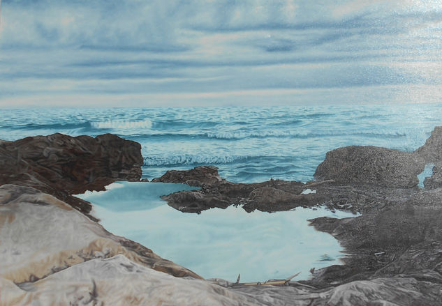 Reflejo de cielo en agua de mar Oil Canvas Marine Painting