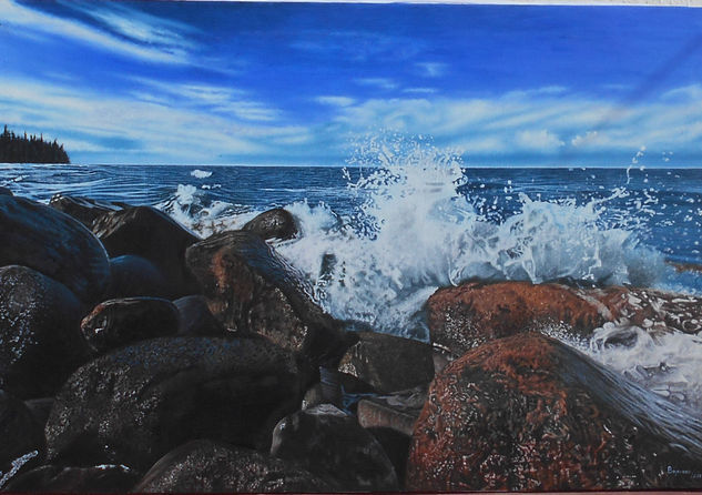 Mar y rocas Oil Canvas Marine Painting