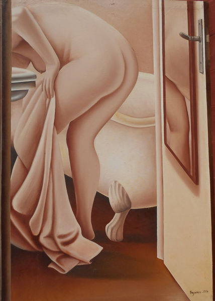 Mujer reflejada en...