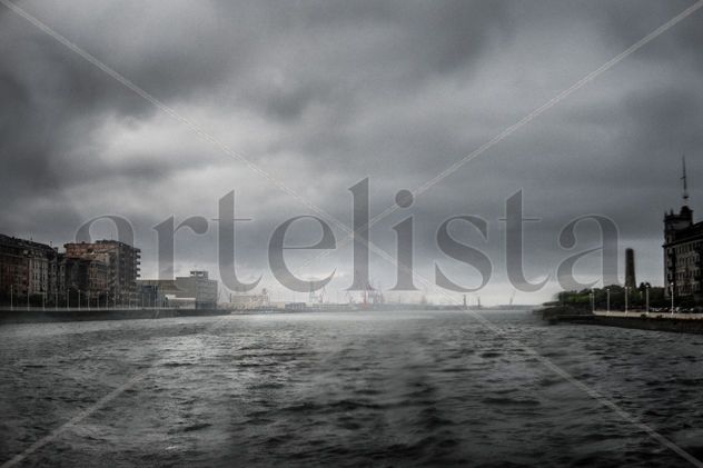 Tormenta desde el Puente de Bizkaia