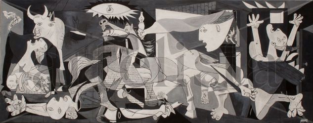 Oil Guernica replic (Pablo Picasso) réplica del Guernica al óleo, lienzo de 100x40 Oil Canvas Figure Painting