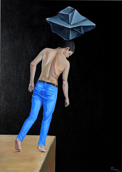 Reflexiones al borde del abismo Acrylic Canvas Figure Painting