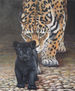 Leopardo y cría