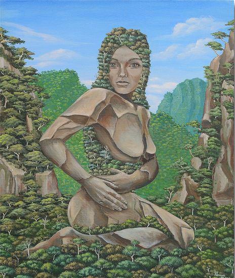 Montañas Acrylic Canvas Figure Painting