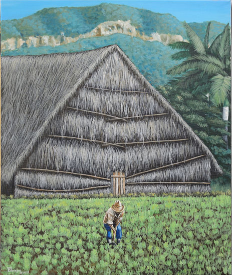 Casa de tabaco Acrylic Canvas Landscaping