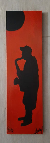 Saxofonista Acrylic Panel Figure Painting