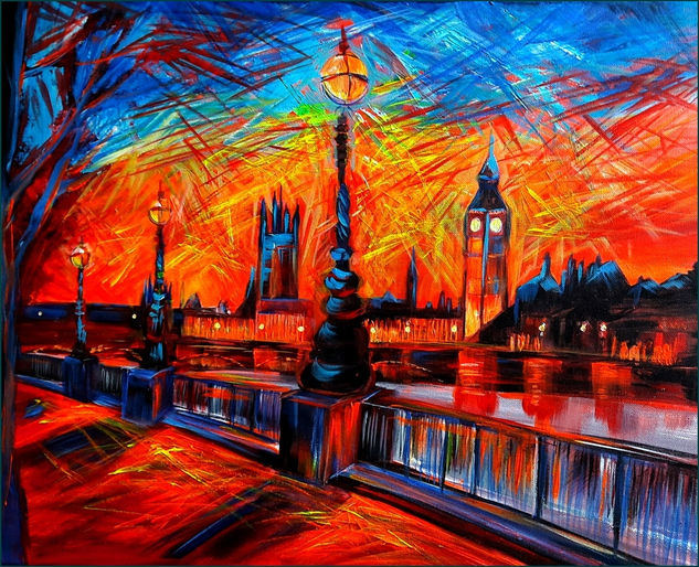 Good Evening London Acrylic Canvas Landscaping