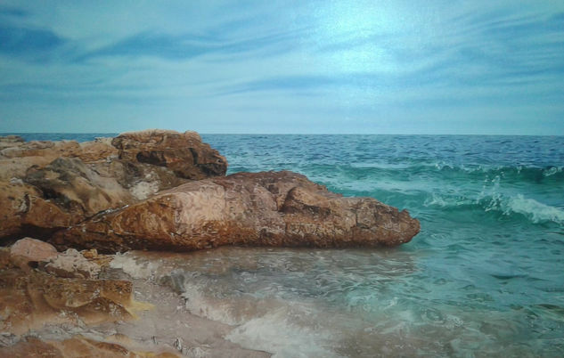 Paisaje de mar con rocas Oil Canvas Marine Painting