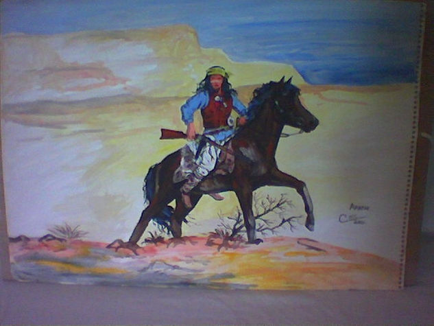 Apache Gouache Papel Figura