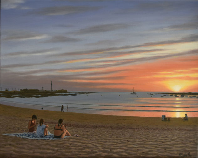 PUESTA DE SOL EN LA CALETA Oil Canvas Landscaping