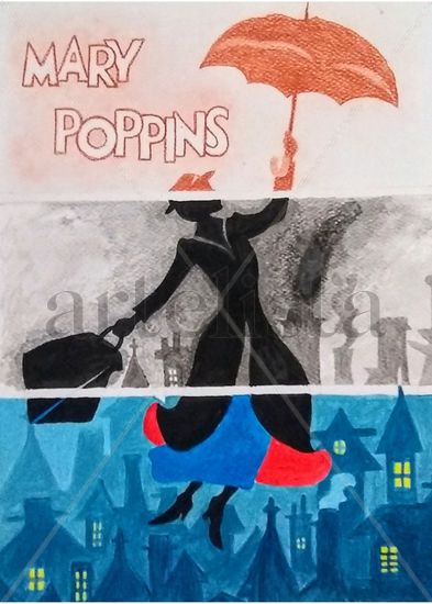 poppins triptico Others Card Figure Painting