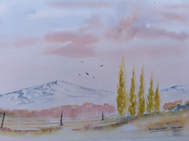 “Un alto en Paso de las Carretas” Watercolour Card Landscaping