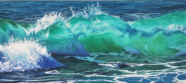 Soft Wave Oil Canvas Marine Painting