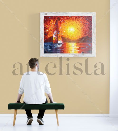 Al atardecer Oil Canvas Landscaping