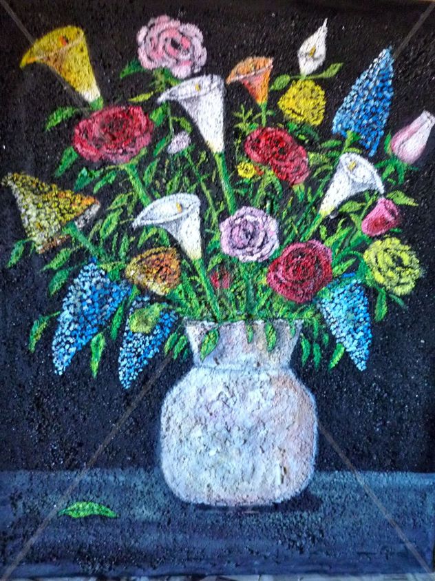 jarrón con flores