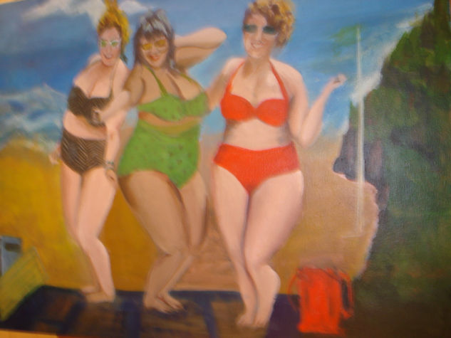 señoritas en Candas Acrylic Canvas Figure Painting