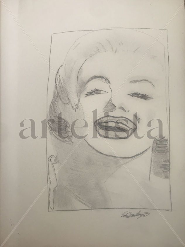 Dibujo a lápiz de Marilyn Monroe