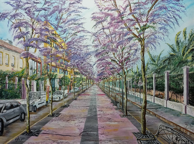 Paseo La Alameda Acrylic Canvas Landscaping