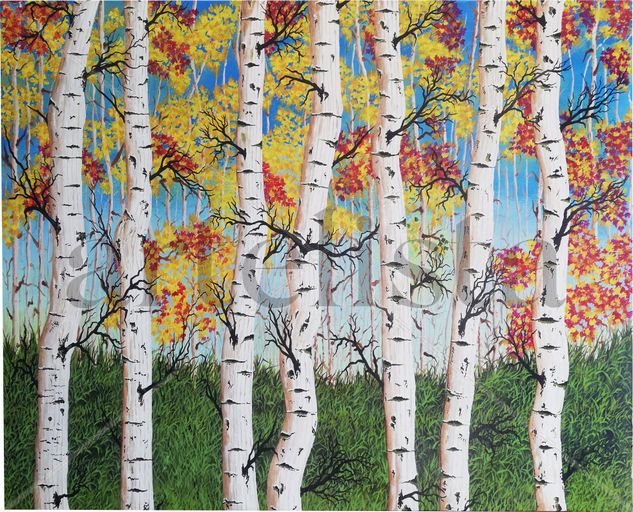 arboles palidos Acrylic Canvas Landscaping