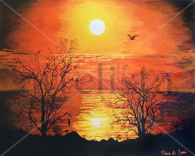 atardecer Acrylic Canvas Landscaping