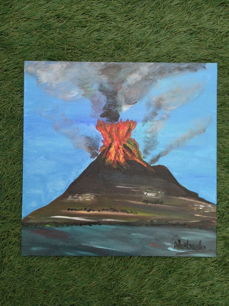 Volcán en erupción