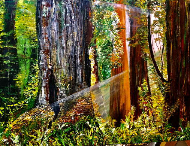 Sequoias Mixed media Canvas Landscaping