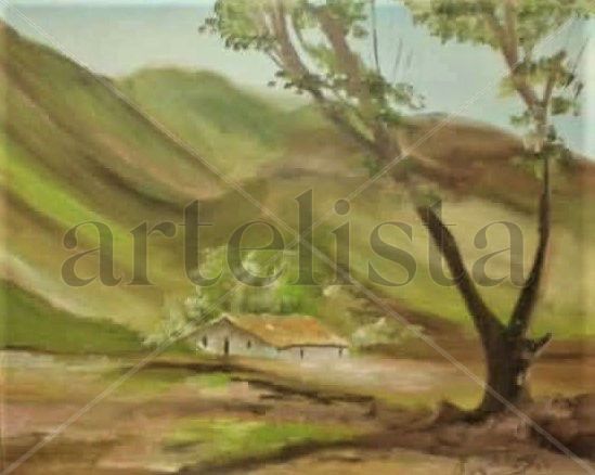 La casita de Marcano Oil Canvas Landscaping