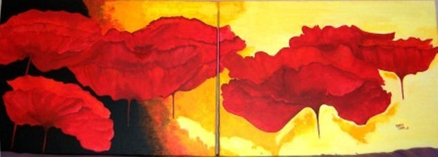 Para Vero Acrylic Canvas Floral Painting