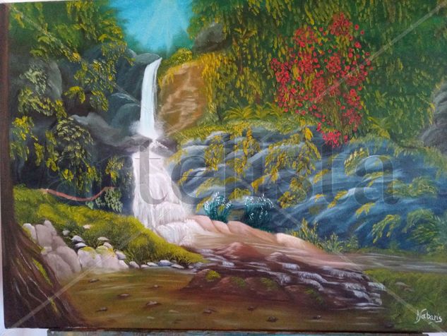 cascada de olmos Oil Canvas Landscaping