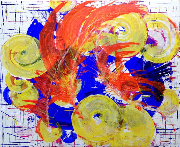 Anastasia Woron: "Fénix, El Renacer"- Acrílico Original Firmado (100x80 cm.)2021
