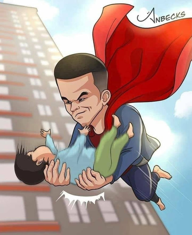 Super Hero With Adorable Baby