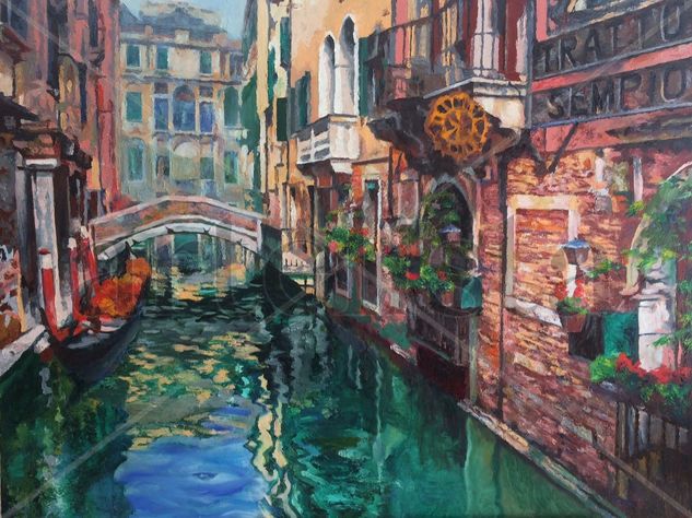 "VENECIA 2" Óleo Tabla Paisaje