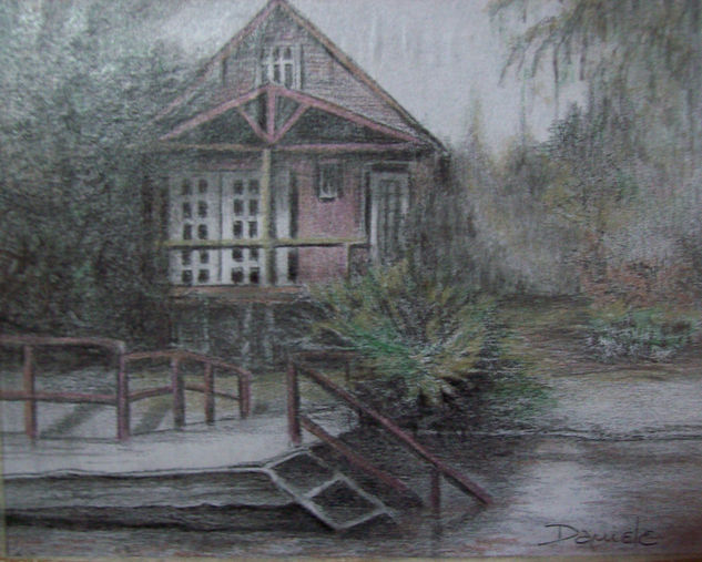 Casa en el rio Oil Canvas Landscaping