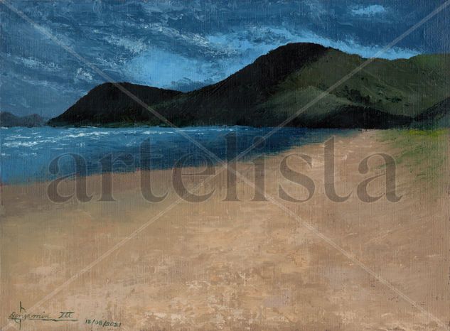 Playa y ausencia Oil Paper Marine Painting