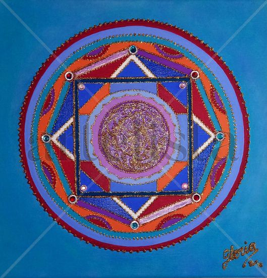 Mandala Geometría Sagrada Óleo Lienzo Figura