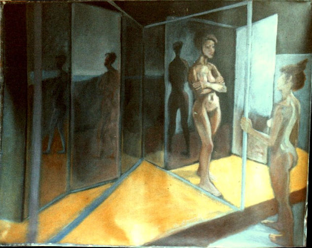 "Desnudos posando" Óleo Lienzo Desnudos