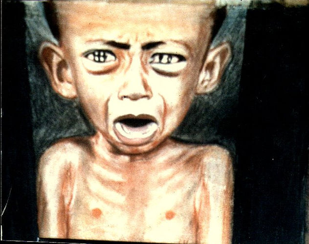 Niño hambriento ,llorando,de Africa, ..que desastre!