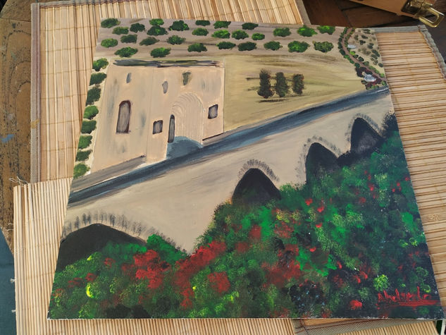 Puente del Obispo (Donada a la ciudad de Baeza) Acrylic Canvas Landscaping