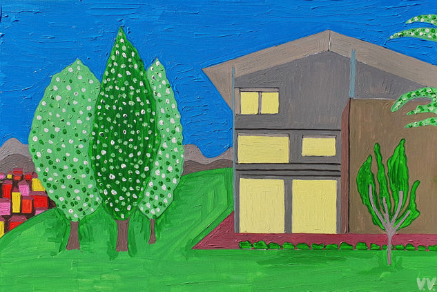 Una casa en Andorra Acrylic Canvas Landscaping