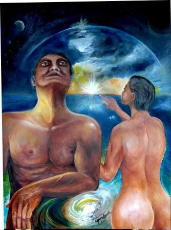 Adan y Eva Oil Canvas Nude Paintings