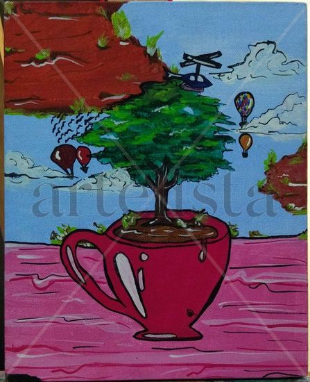 My cup of tea Acrylic Canvas Landscaping