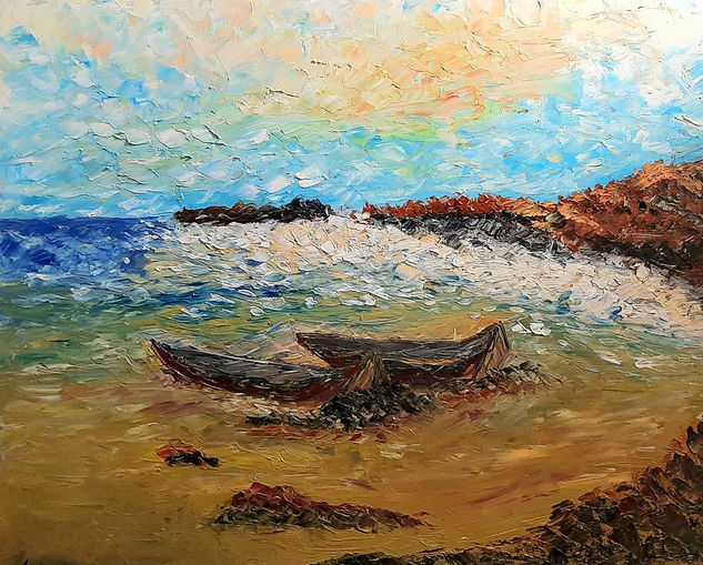 barcas Oil Canvas Marine Painting